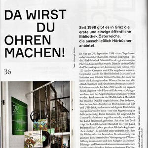 Artikel über die HörBibliothek Mariahilf im Magazin KLASSIK, Ausgabe Herbst 2020 / Foto: HörBibliothek Mariahilf